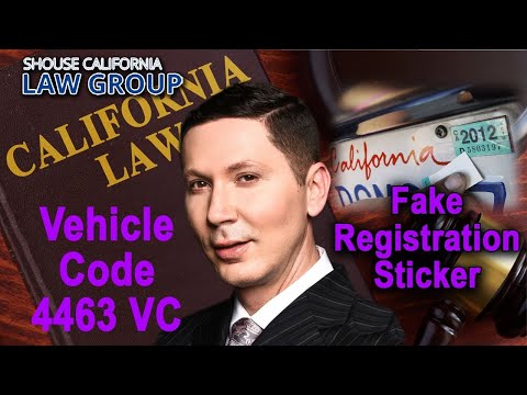 Vehicle Code 4463 VC - Jail for a fake registration sticker in California?