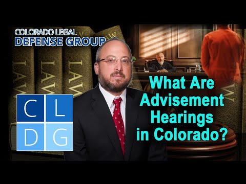 What are advisement hearings in Colorado?