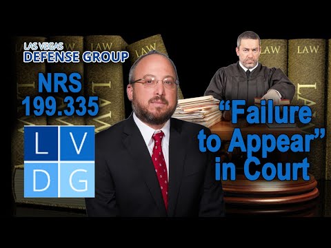 Can I go to jail for missing court in Nevada? &quot;Failure to appear&quot; laws