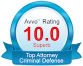 AVVO 10.0 superb lawyer badge