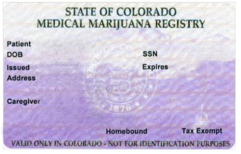 Tarjeta de identificación de marihuana médica de Colorado