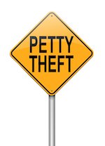 sign that says "petty theft"