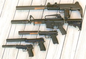 Silencers attached to guns