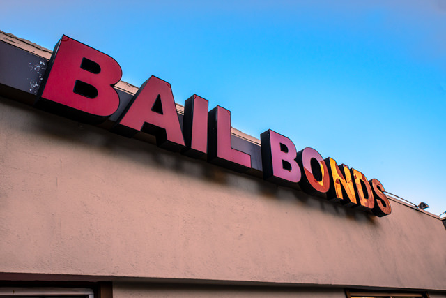Exterior of a bail bond shop.