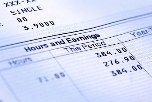 Accounting document that shows wages and hours