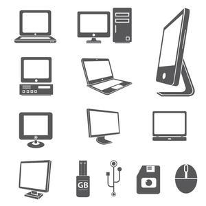 Una variedad de dispositivos y accesorios de computadora