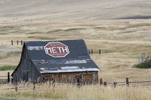 A meth lab out in the California countryside.