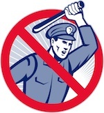 illustration of cop holding up a baton