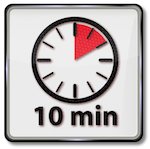 Reloj que muestra un lapso de tiempo de diez minutos