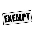 black lettering of 'exempt'