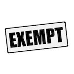 letras negras de 'exento'