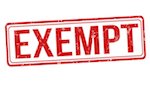 exempt in red font