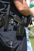 law enforcement holster with gun