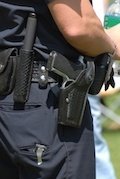 law enforcement holster with gun