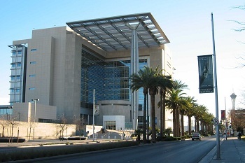 Exterior photo of federal courthouse in downtown, Las Vegas