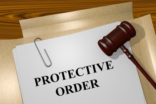 gavel over paper that says 'protective order'