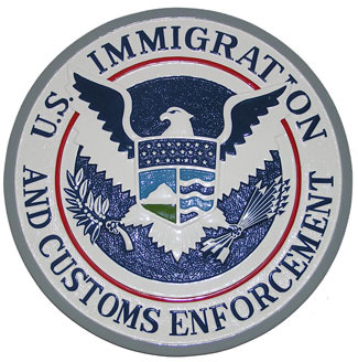 The logo of US Immigration and Customs Enforcement.