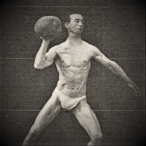 Athlete holding rock to throw