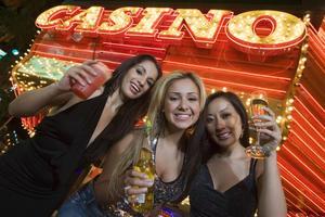 Women drinking alcohol on the Las Vegas Strip
