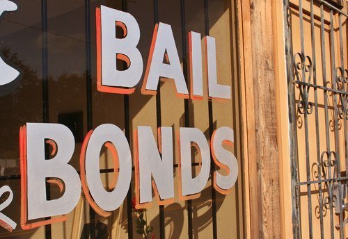 bail bonds sign on shop window