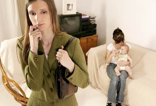 woman leaving baby with another woman