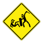 sign of police hitting civilian with a baton