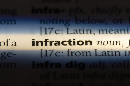 definición de diccionario de 'infracción'