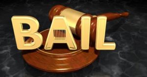 Gavel with bail sign.