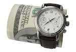 clock with cash