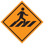 street sign signalling crosswalk
