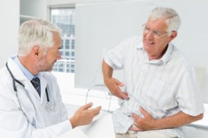 Patient talking to doctor