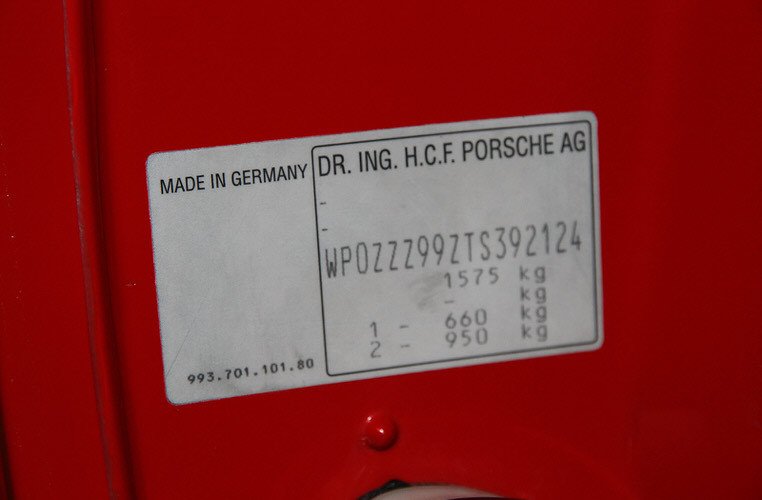 example of a vehicle identification number