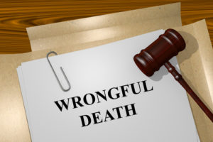 Gavel next to paper that says, "wrongful death."