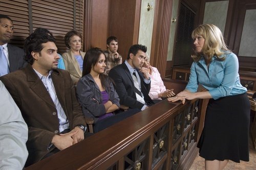 female lawyer making argument to a jury