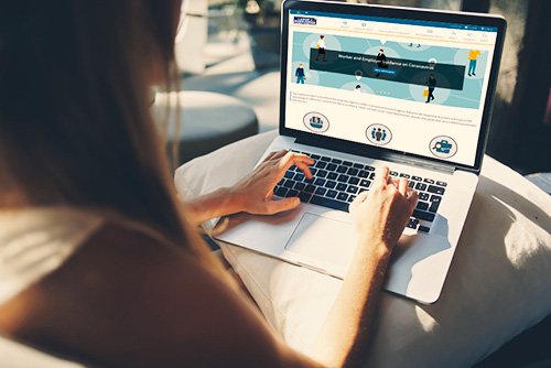 woman working on laptop