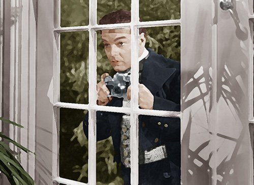 hombre mirando por la ventana como ejemplo de mirar mientras se merodea según el Código Penal 647 (i) PC