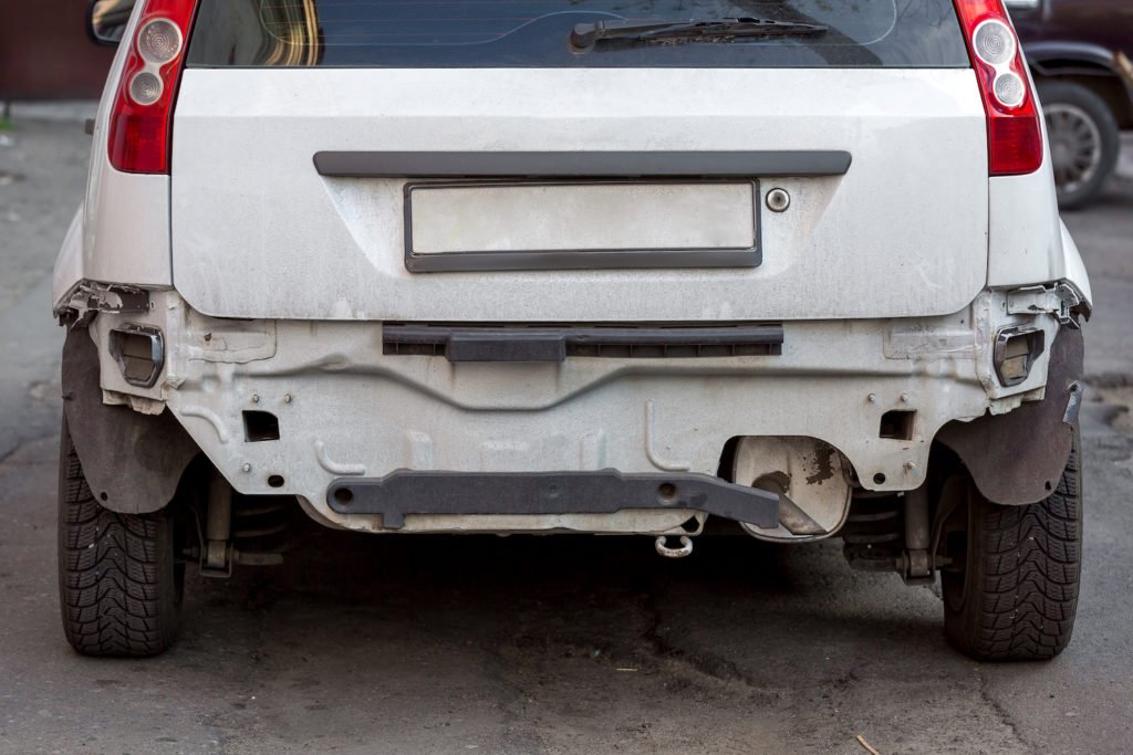 Car without a rear license plate