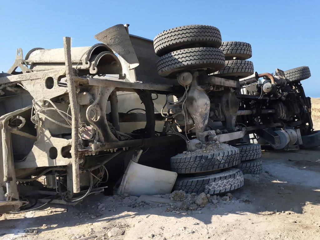 Overturned truck