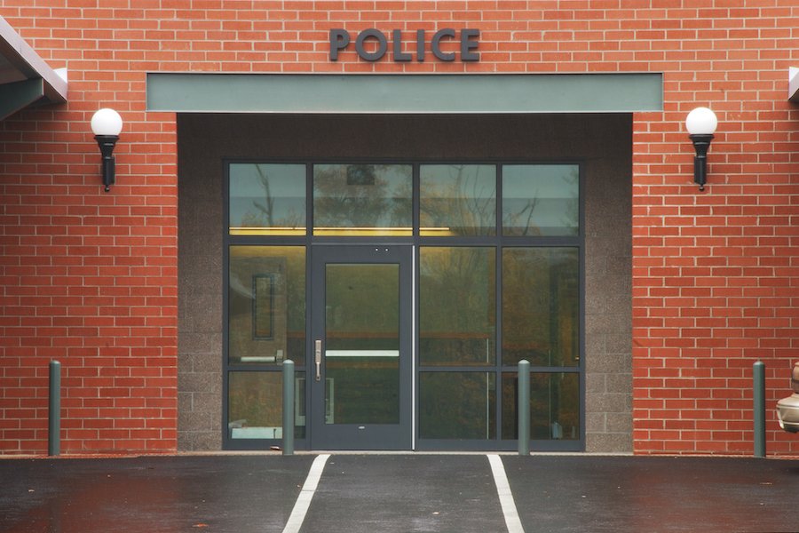 Police station entrance