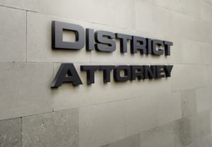 Exterior wall that says District Attorney