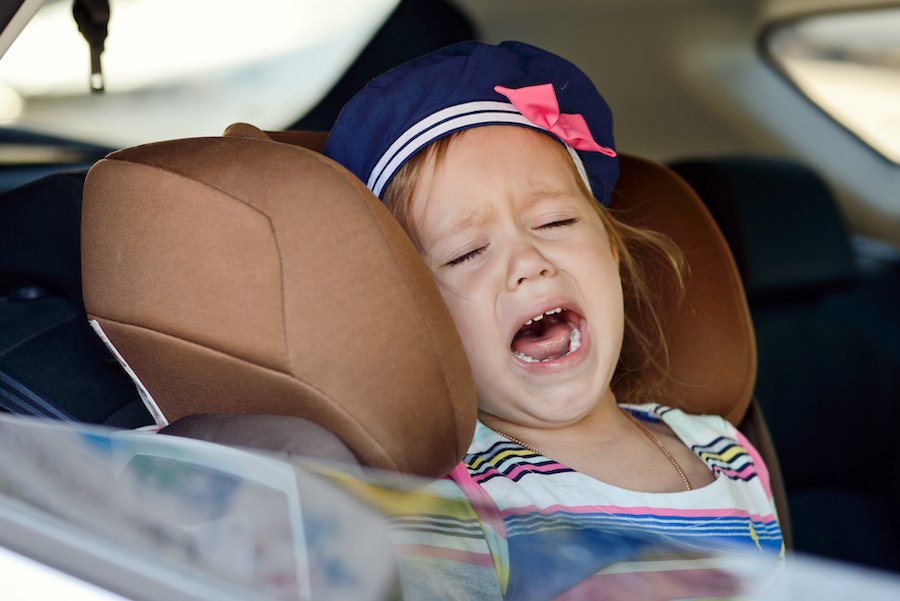 Child in car seat crying