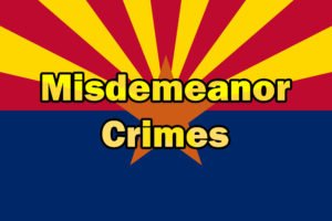 Sign that reads "misdemeanor crimes"