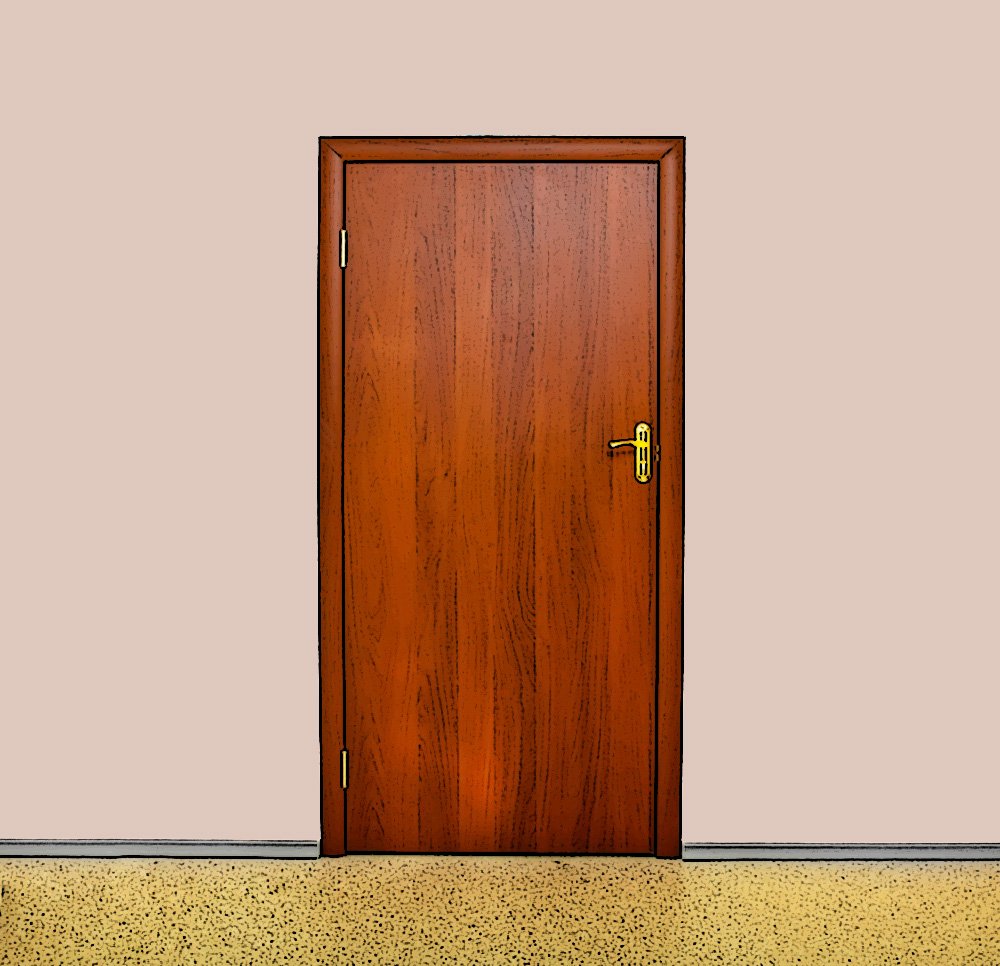closed door in building