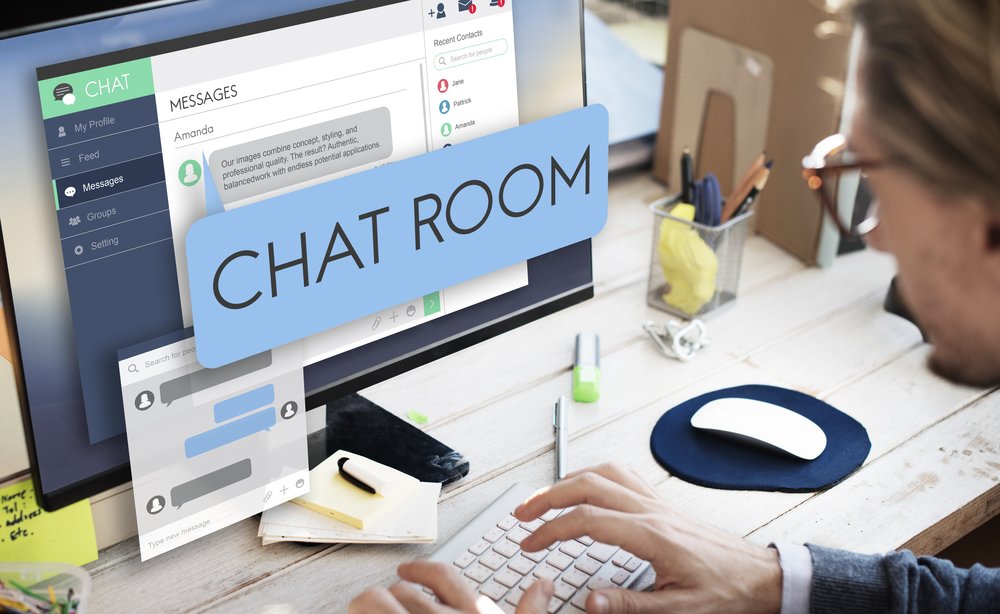 man on internet chat room