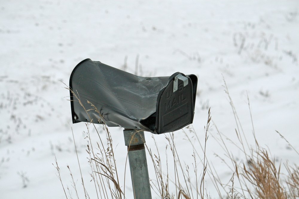a smashed mailbox