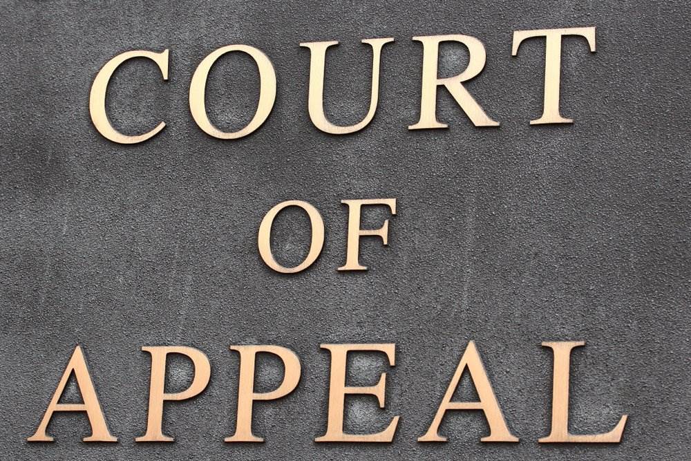 Metal sign that says "Court of Appeal"