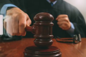 Judge banging gavel after imposing DUI sentence