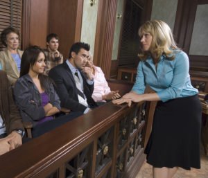 An attorney addressing the jury.