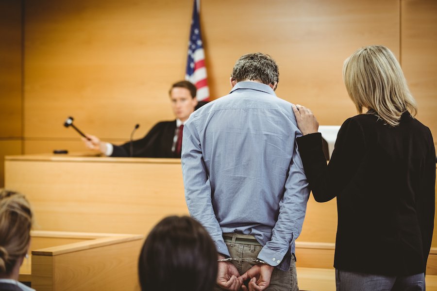 Defendant and attorney appearing before a judge