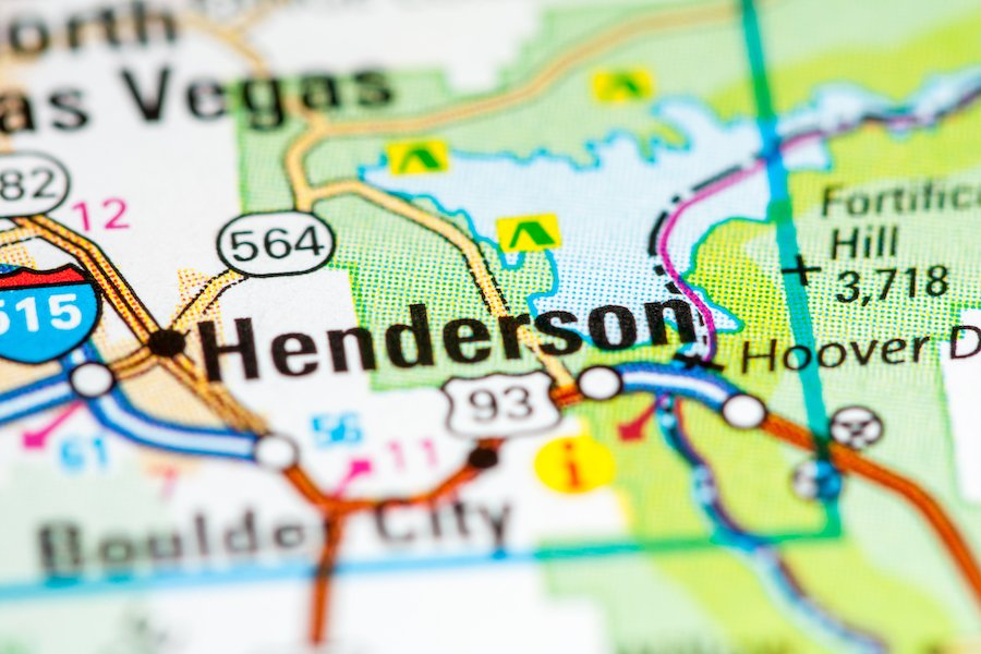 Henderson, NV, on a map